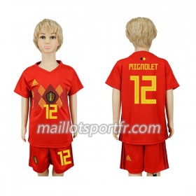 Maillot de Foot Belgique Mignolet 12 Enfant Domicile Coupe du monde 2018